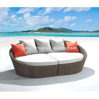 All Weather Beach Sun Lounger Resin Wicker Outdoor Daybed Beach Lounger Sofa