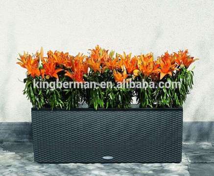 High Quality Garden Rattan Furniture Large Rectangular Rattan Planters